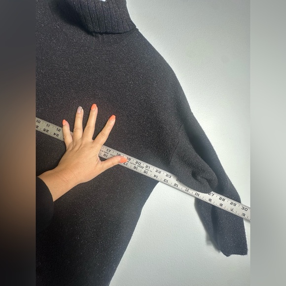 Pomander Place Vivianne Black  Sweater Turtleneck Dress Size Medium - Picture 15 of 17